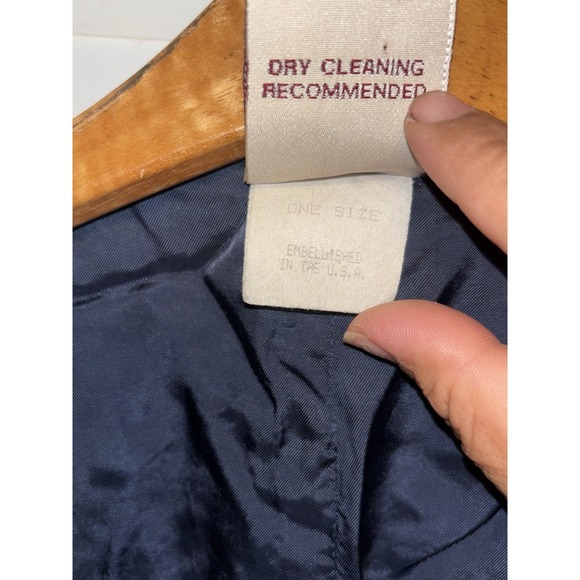 Vintage  90s Vest Womens White  Blue Crochet Neal &‎ David One Size - Picture 7 of 9